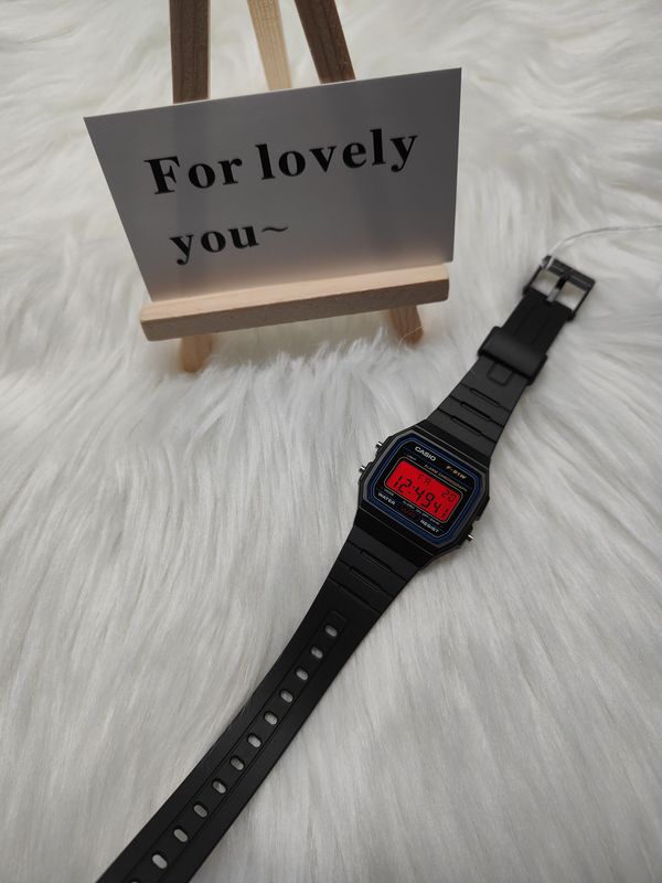 Casio F91W Modified with Blood Red Screen