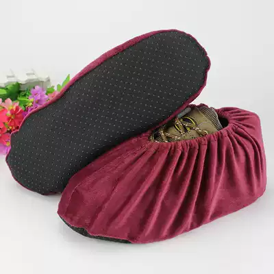 Household shoe covers thickened non-slip wear-resistant fabric foot covers can repeatedly wash students and children's computer room indoor breathable shoe covers