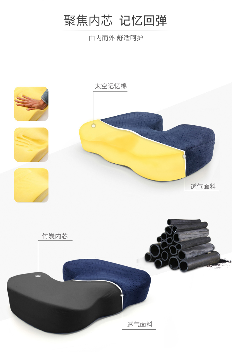 Đáy ghế đệm văn phòng hip mông hình eo đệm xương cụt giảm áp lực tạo tác ngăn chặn ít vận động - Ghế đệm / đệm Sofa nệm lót ghế gỗ