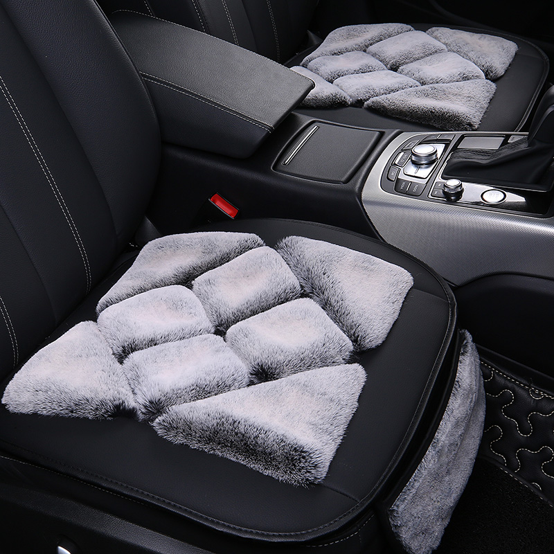 Car cushion winter plush seat cushion No backrest three-piece set of monolithic car cushion winter warm single butt pad