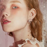 Модные искусственные гибкие асимметричные серьги из жемчуга, стиль, серебро 925 пробы