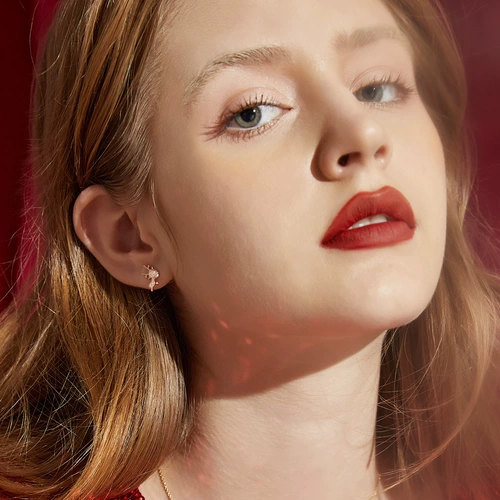 Модные серьги, маленькие золотые рождественские клипсы, серебро 925 пробы, 14 карат, розовое золото