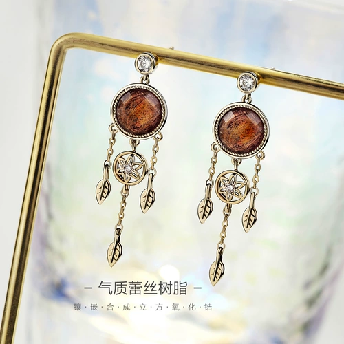 Модные искусственные серьги с цирконом, стиль, серебро 925 пробы, золото 14 карат