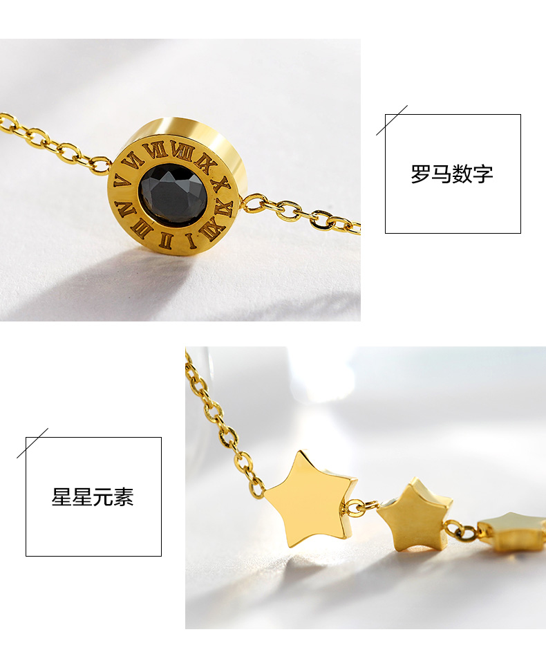 Phong cách tĩnh thời gian bài hát tinh tế thời trang vòng chân nữ La Mã số sao yếu tố thời trang trang sức mùa xuân sản phẩm mới lắc chân nữ 10k