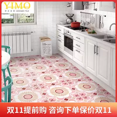 Pink small tiles 300times 300 kitchen powder room bathroom background wall modern simple balcony non-slip floor tiles