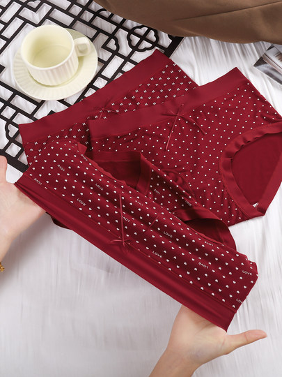 Red Zodiac Year Underwear for Women, Modal Antibacterial Shorts, Mid-Waist Breathable and Comfortable Seamless Briefs for Girls in the Year of the Horse