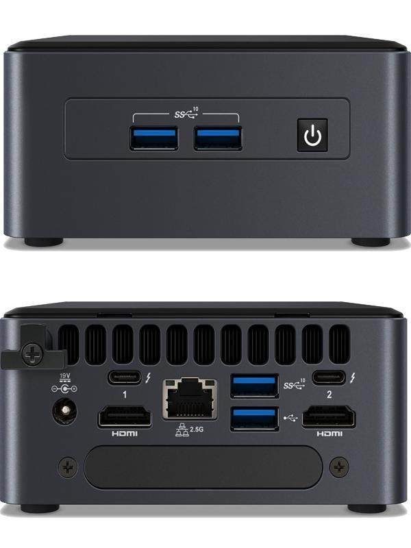 Intel 11Th Generation Core 11Tnhtnki5I7 Tiger Canyon Nuc Mini Computer Host Micro-Sized Brand New Barebone Mini Workstation Gaming Dual-Network Port Upgrade to 12Th Generation
