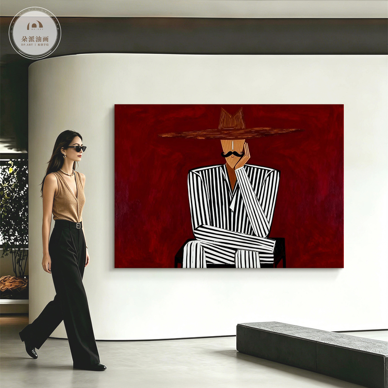 Niche Art Pure Hand-Painted Oil Painting Abstract Figures Vintage Atmosphere Living Room Entrance Decorative Painting Stylish Wall Art Niche Art Pure Hand-Painted Oil Painting Abstract Figures Vintage Atmosphere Living Room Entrance Decorative Painting Stylish Wall Art
