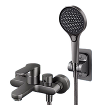 Gun ash simple shower set bathroom household rain shower faucet topless spray booster shower head 2324