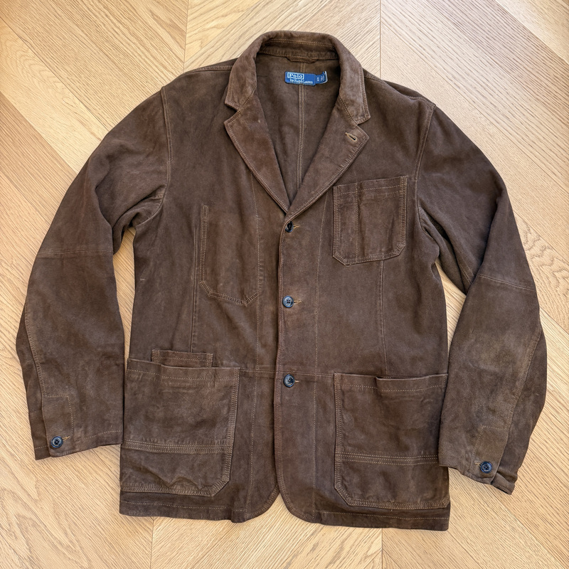 Rl New Goatskin Suede Retro Outdoor Sports Leather Jacket