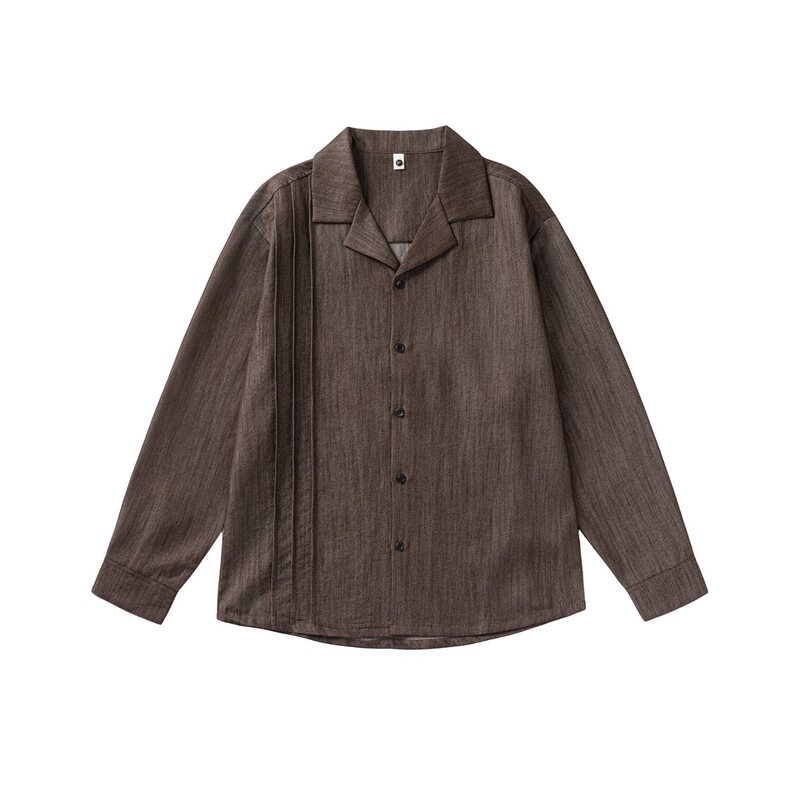 Old Money Style Cuban Collar Denim Shirt for Men, Spring 2026 New Textured Drop-Shoulder Long-Sleeve Shirt Jacket, Price Control Old Money Style Cuban Collar Denim Shirt for Men, Spring 2026 New Textured Drop-Shoulder Long-Sleeve Shirt Jacket, Price Control