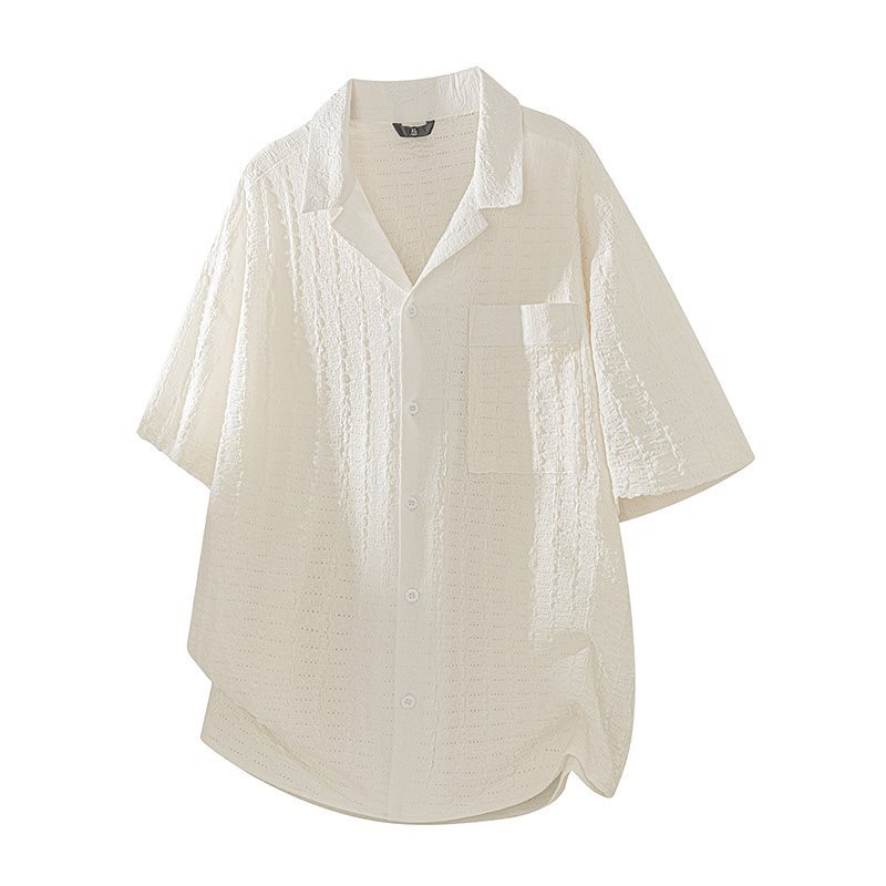 Summer Cool Jacquard Texture Cuban Collar Shirt, Light Luxury Old Money Style, Breathable and Loose Short-Sleeved Shirt Cs2911 Summer Cool Jacquard Texture Cuban Collar Shirt, Light Luxury Old Money Style, Breathable and Loose Short-Sleeved Shirt Cs2911