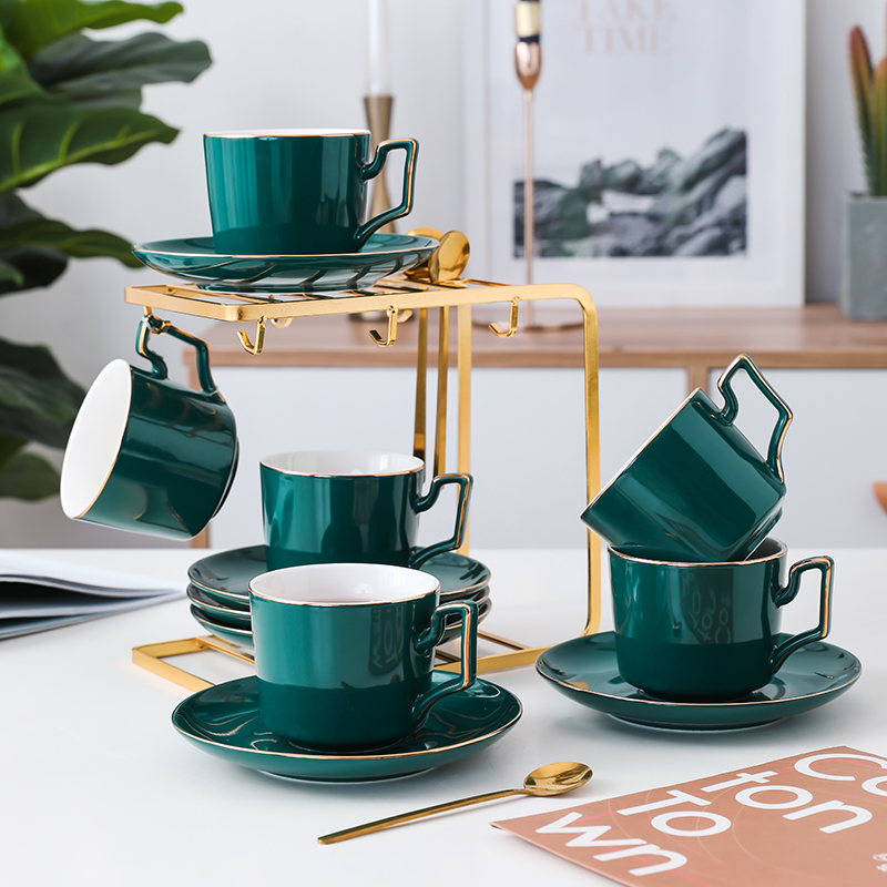 Coffee Cup Refined European Style Afternoon Tea Cup Dish Suit Ceramic Nordic Light Lavish Home Tea Cup Suit Tea Set