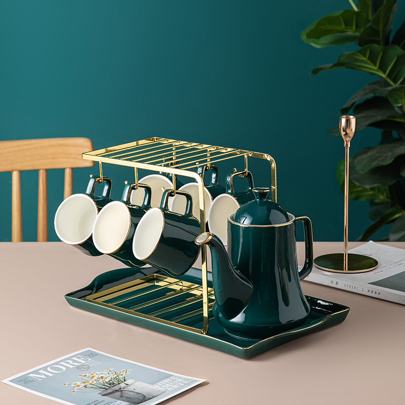 Light and luxurious ceramic Water Cup with suit for drinking water cups Home Cup Saucer Living Room Tea Tea Teapot Tea Cup Afternoon Tea tea