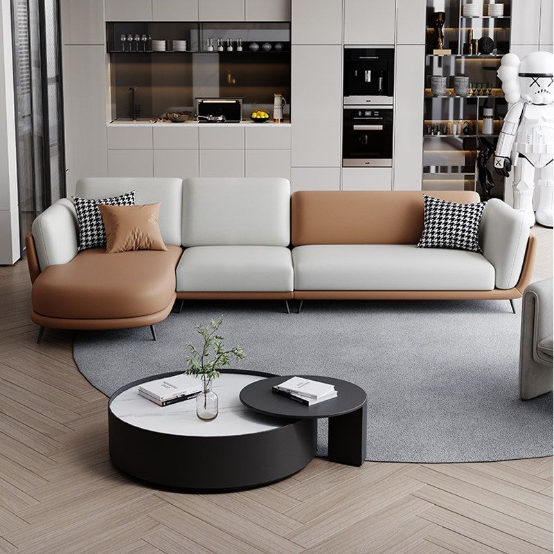 Italian light luxury technology fabric sofa Nordic simple modern color matching small apartment living room combination net red designer