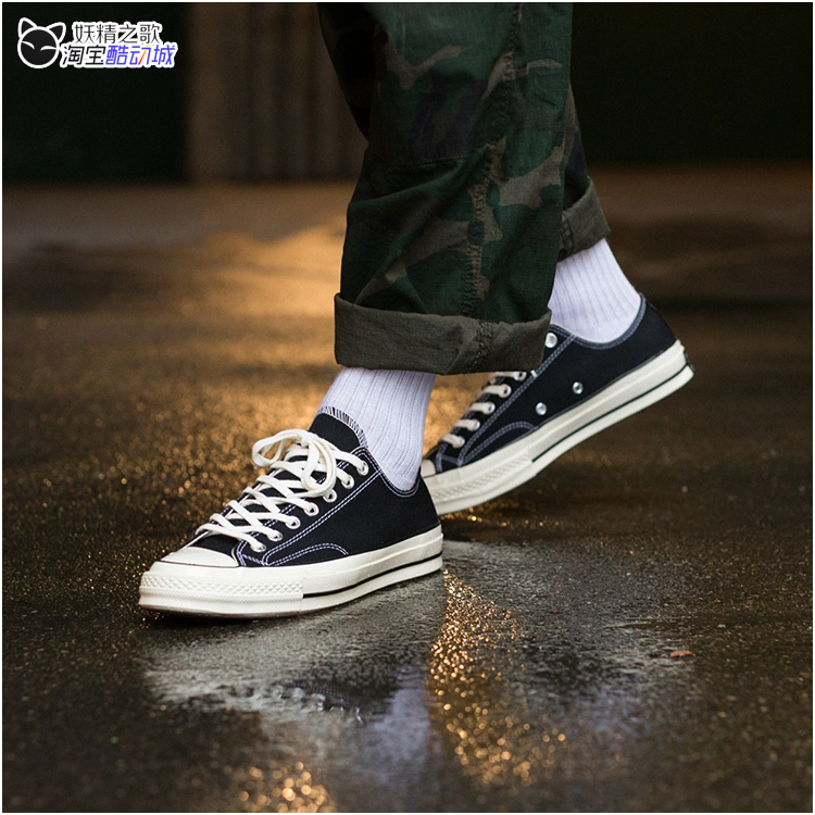 Bài hát yêu tinh Converse Converse 1970s Samsung tiêu chuẩn màu đen cao giúp người đàn ông thấp và giày nữ giày vải 162050 giày thể thao nam chính hãng