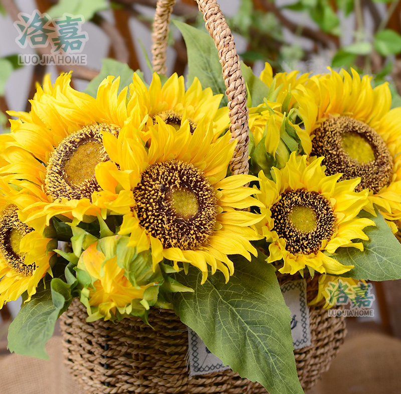 Hand Ziza Emulation Sunflower Sunflower Fake Flower Living Room Putting Flowers Interior Decoration Flowers Bouquet Dancing Props