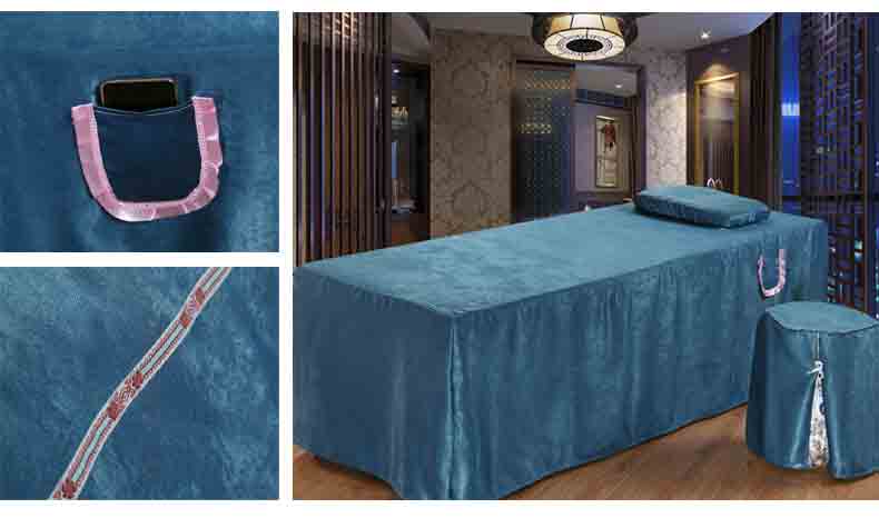 Một gia đình bốn dày bedspread liệu pháp làm đẹp massage massage giường SPA thẩm mỹ viện với lỗ giường tùy chỉnh gói - Trang bị tấm ga spa