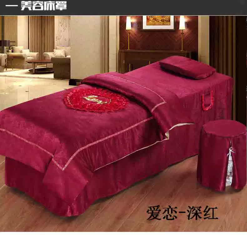 Một gia đình bốn dày bedspread liệu pháp làm đẹp massage massage giường SPA thẩm mỹ viện với lỗ giường tùy chỉnh gói - Trang bị tấm