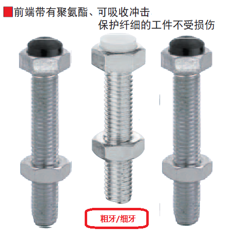 Cushioning Polyurethane Stop Bolt Shoulder Thick and Fine M8-15 20 25 30 35 40 45 50 60