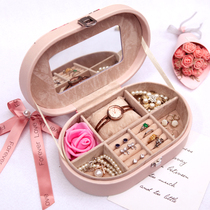 Jewelry box storage box Female European princess ring earrings storage box Hand jewelry earrings earrings necklace Large capacity
