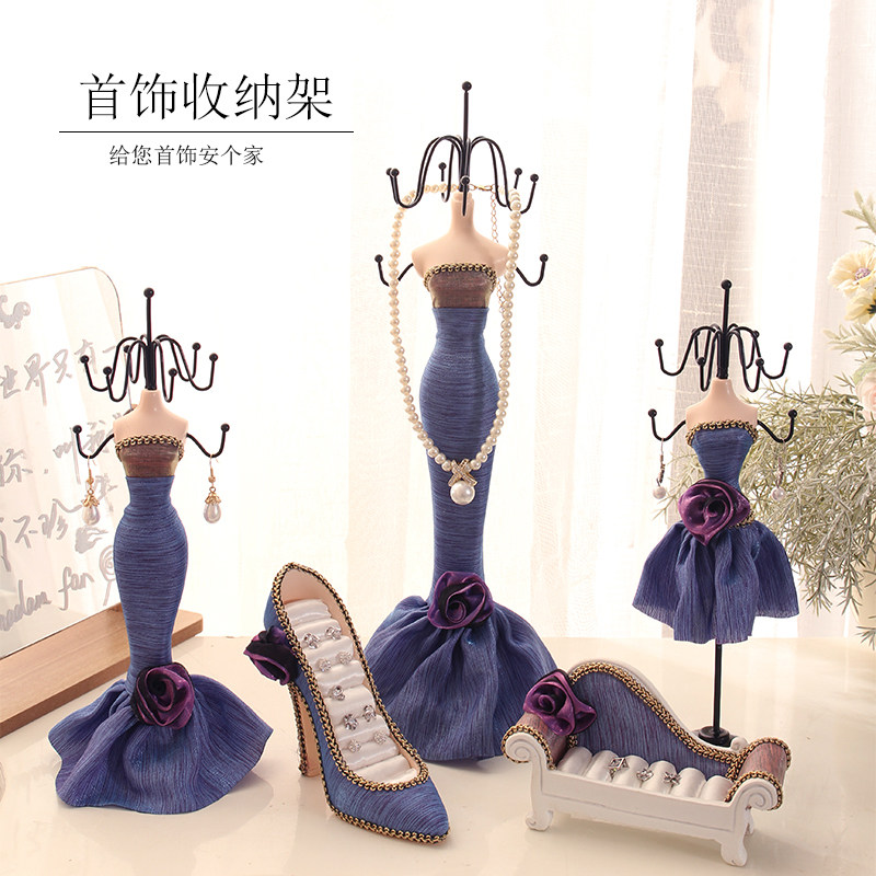 Jewelry shelf display stand Household princess jewelry ear hanging ring necklace shelf Jewelry display stand creative ornaments