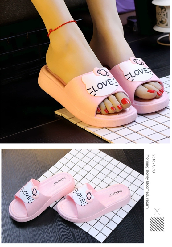 Summer lady phim hoạt hình dép chống trượt và dép đi trong nhà sandal nữ đế thấp