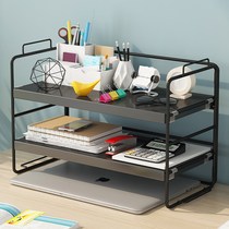 Simple bookshelf shelf office desktop storage rack dining table desk finishing table multi-layer iron shelf