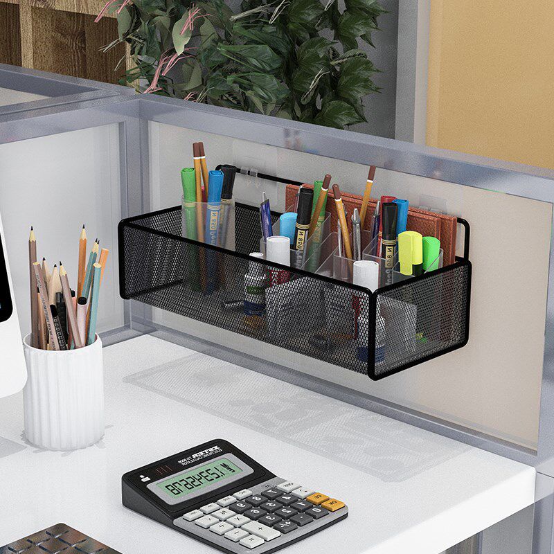 Office storage artifact hanger hanging desktop free punch hanging basket desk partition hook storage shelf