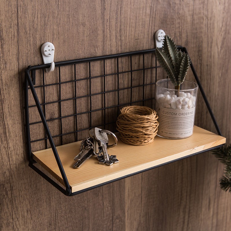 Bedside wall hanger free punch bookshelf storage wall rack hanging wall dormitory artifact upper bunk bedroom