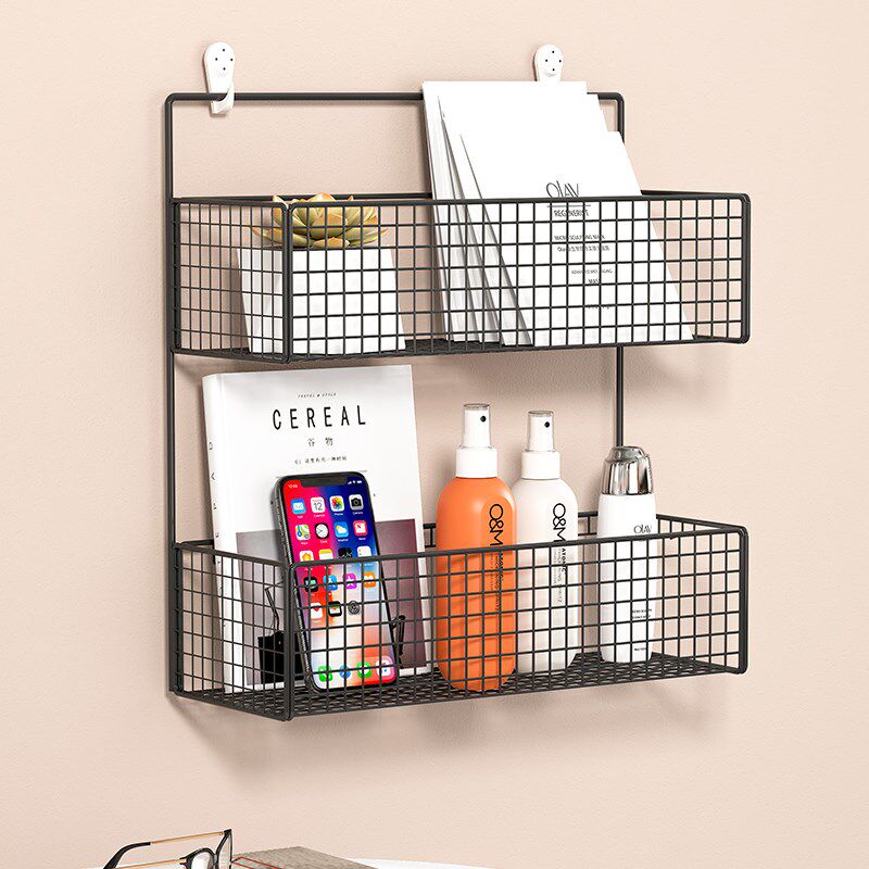 Bedside good things storage bookshelf bed hanging wall hanging shelf wall rack free punching wall rack dormitory