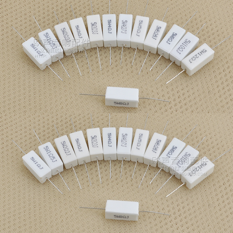New frequency divider cement resistance horizontal 5w porcelain shell resistor Small error smooth surface Hot sale promotion