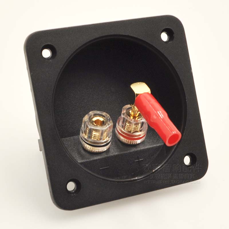Two speaker junction box pure copper speaker terminal column drilling 68mm audio DIIY accessories Banana socket 204C
