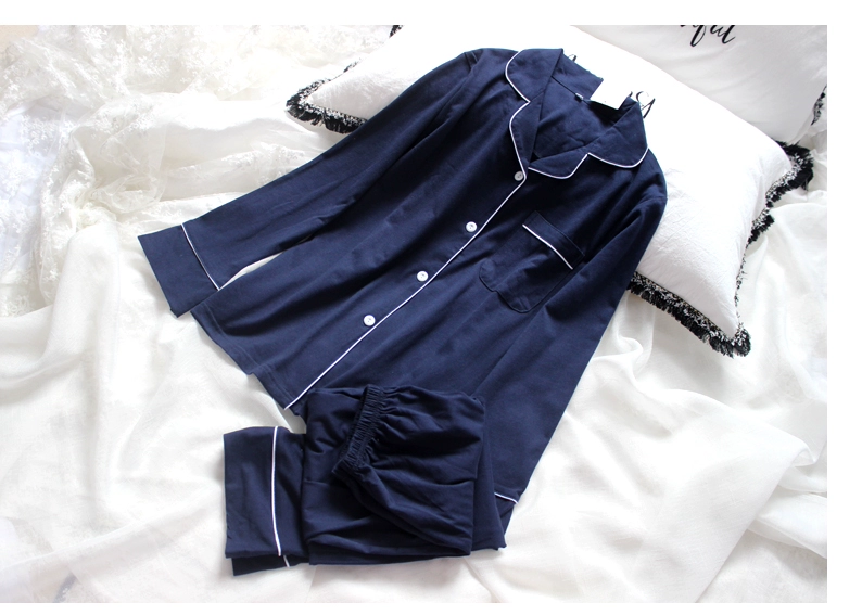 Miễn phí vận chuyển! Mới dệt kim Cotton Cotton vài chiếc quần dài tay nam và nữ quần áo ngủ nam