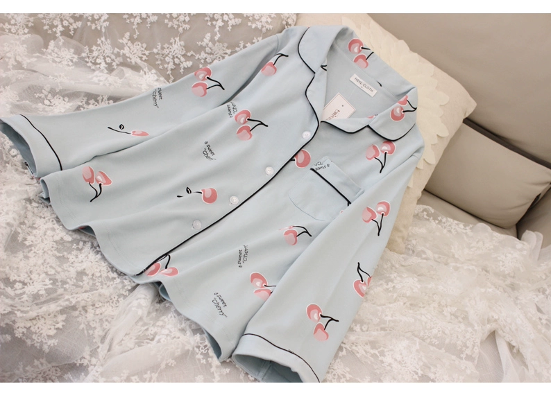 Miễn phí vận chuyển! Bộ đồ ngủ cotton cotton mềm mại và thoải mái, quần dài tay cotton phục vụ nhà mẫu nữ mùa thu đông những kiểu đồ bộ đẹp