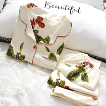  Womens autumn models New cotton wool long sleeves Long pants pure cotton lychee pyjamas suit Home Suits Home