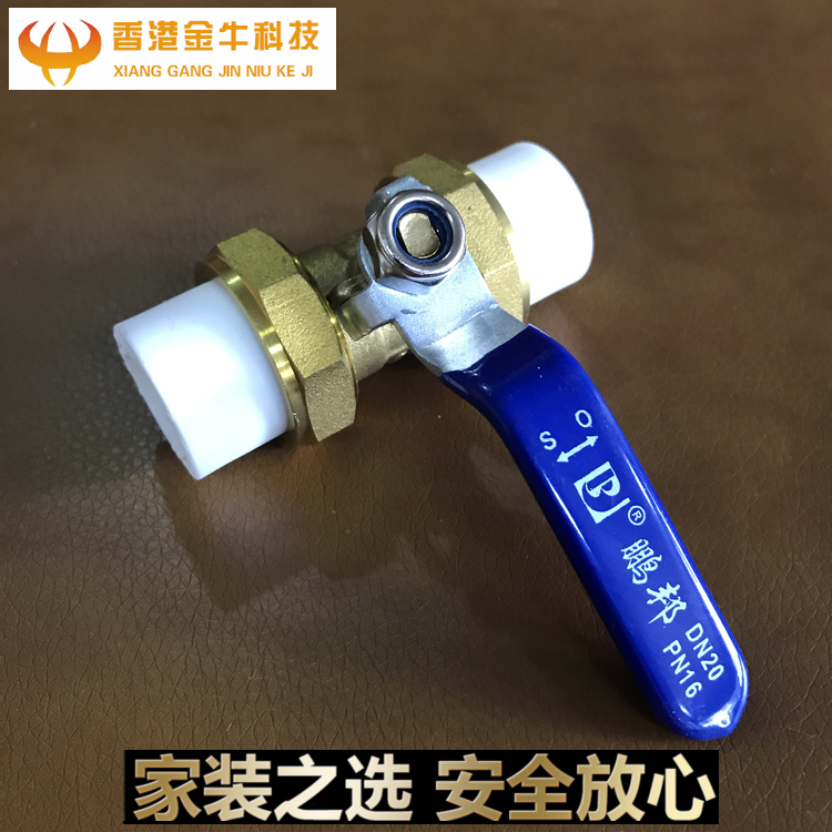 Pengbang Full copper PPR double head fed valve hot melt pipe valve 20 25 32 PPR pipe fittings