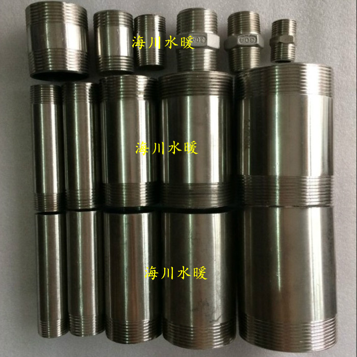 304 stainless steel double male screw single head wire double head wire pipe external wire welding monofilament water pipe matching joint 4 points 6 points 1 inch