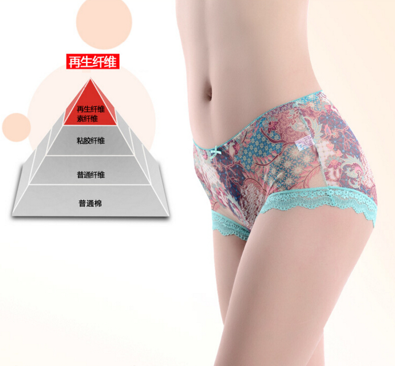 Đồ lót đầy đủ Fu Nilai 4 lưới không có dấu vết ren gợi cảm bên eo cao trong suốt boxer nhỏ mùa hè quần lót nữ triumph