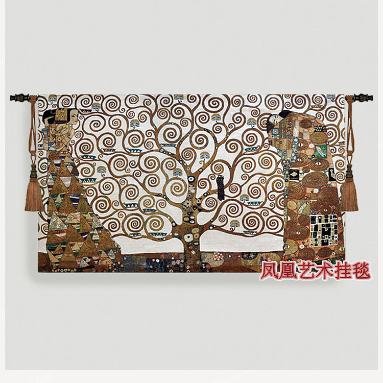 Гобелен 凤凰艺术挂毯 欧式提花壁毯 北欧ins风抽象挂布 克里姆特生命之树 Phoenix Art tapestries