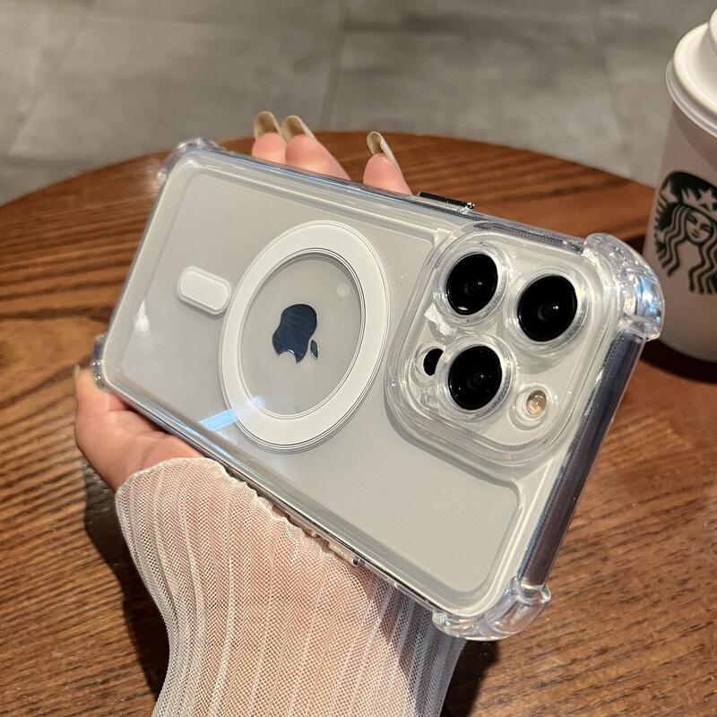 Magsafe Magnetic Case Suitable for iPhone 13 New Models, Transparent 11 Apple 17 Pro Max Airbag Anti-Drop 14 Pro Men's Max Couple 12 Women's Model Ip14 Simple High-End Feel 13 Pro