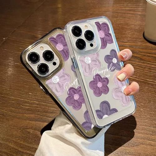 Apple, сиреневый совместимый iPhone 13, чехол для телефона, космическая защитная сумка, в цветочек, iphone, 14promax, популярно в интернете, изысканный стиль, 8, 8plus, защита при падении