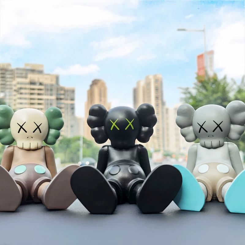 Сидячая кукла в стиле Sesame Street XX, модная кукла глаз KAWS, автомобильные украшения, декоративные принадлежности для интерьера автомобиля, PVC Kaos креатив
