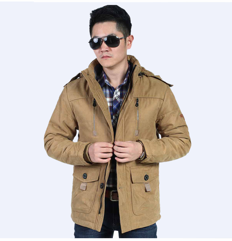 Đặc biệt mùa thu đông trong phần dài của cotton nam mùa đông cộng với phân bón XL áo khoác cotton dày cộng với áo khoác nhung bố tải quần áo cotton áo khoác thể thao