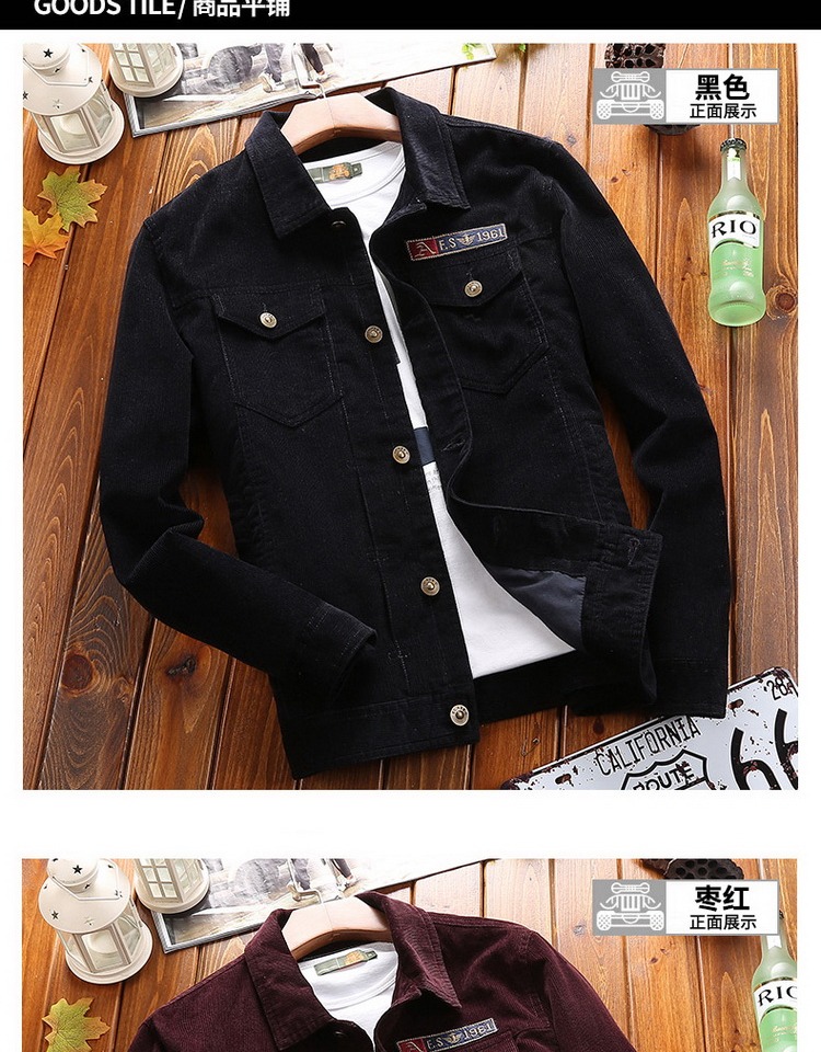 2018 áo khoác nhung mới cho nam size lớn mùa xuân và mùa thu dụng cụ áo khoác cotton áo ghi lê