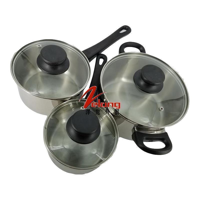 High-grade 18 10 food stainless steel 3-layer composite bottom soup pot noodle pot Baby baby milk pot Baking egg bowl