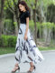 2023 New Chiffon A-line Skirt Mid-Length Summer Women’s Slim Temperament Large Size Umbrella Skirt Large Hem Long Skirt