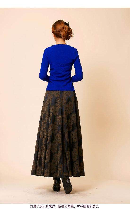高档2013新款秋冬季半裙长裙 半身裙冬裙太阳