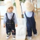Quần denim bé gái 2018 thu đông 2018 mặc bé gái bé trai treo quần trẻ em ra quần dày