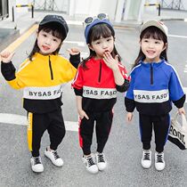 19 boys autumn new sports sweater suit trousers female baby overalls childrens shorts baby cotton